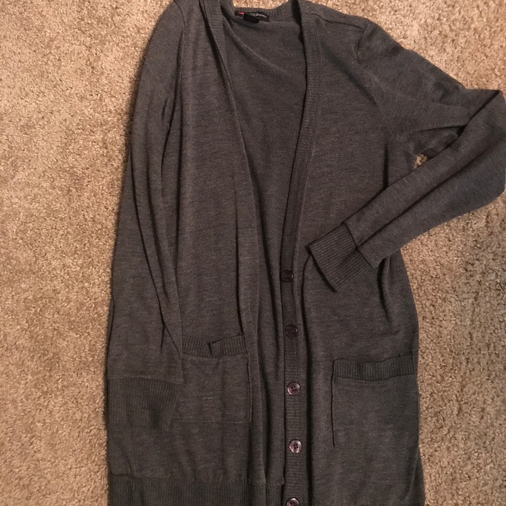 Gray Long Cardigan